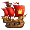 captain glum pirate hunter red boat symbol