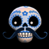 esqueleto explosivo powerpoints blue head symbol