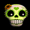 esqueleto explosivo powerpoints green head symbol