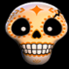 esqueleto explosivo powerpoints orange head symbol