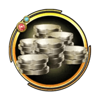 golden piggy bank coins symbol