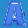 great blue a letter symbol