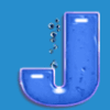 great blue j letter symbol