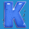 great blue k letter symbol