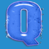 great blue q letter symbol