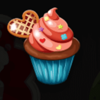 lucky sweets red cupcake symbol