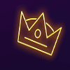 neon light fruits crown symbol