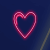 neon light fruits heart symbol