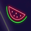 neon light fruits watermelon symbol