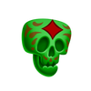 rueda de chile green skull symbol
