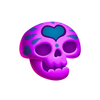 rueda de chile purple skull symbol