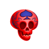 rueda de chile red skull symbol